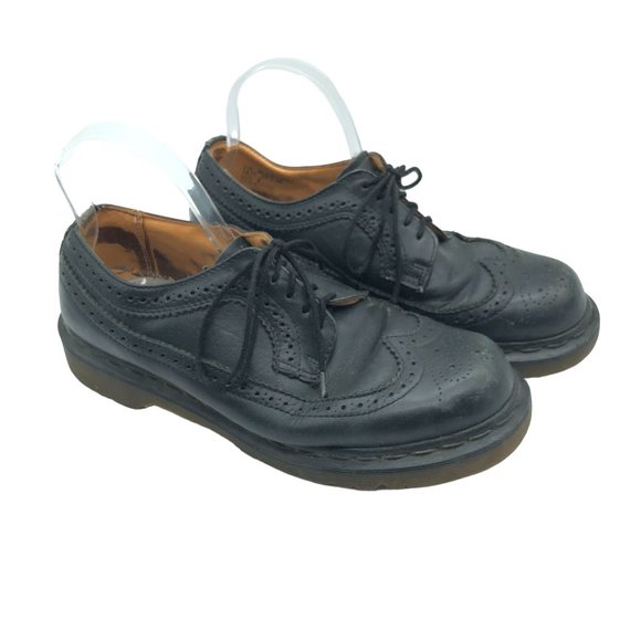 Dr. Martens Mens Brogue Wingtip Oxford Shoes Vintage Made in England Black 8 main image 5